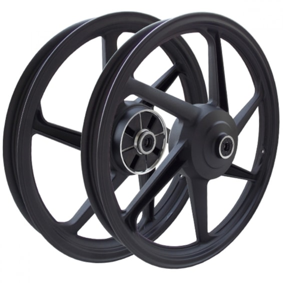 Roda Liga Leve SCUD YBR 125 ATÉ 2008 EK (lona) Preta 6 Pontas PAR