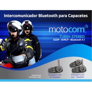 Intercomunicador de Capacete Motocom Turin S3 (1 Peça) Unidade