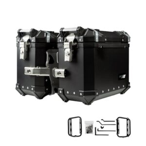 BAU LATERAL GP TECH 30L ALUMINIO PRETO UNIVERSAL PAR + SUPORTE MULTI FUNCIONAL