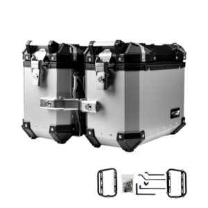 BAU LATERAL GP TECH 30L ALUMINIO POLIDO UNIVERSAL PAR + SUPORTE MULTI FUNCIONAL